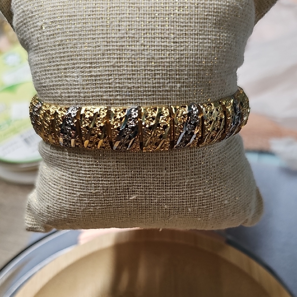 Gold and Silver Textured Bracelet